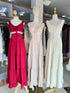 Spring Ruched Tie Neckline Sleeveless Long Sundresses